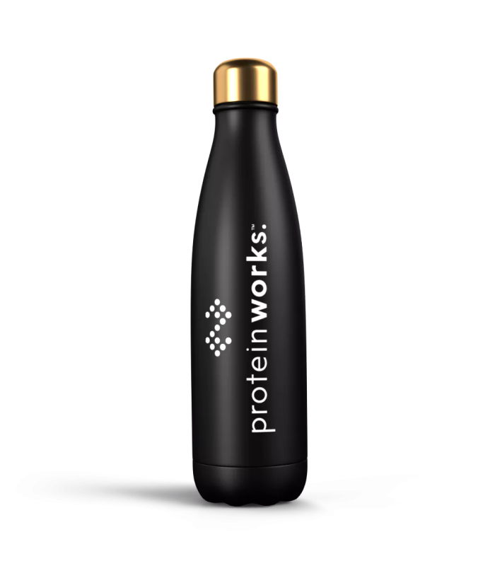 BOUTEILLE EN ACIER NOIR ET OR - PROTEIN WORKS