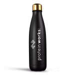 BOUTEILLE EN ACIER NOIR ET OR - PROTEIN WORKS