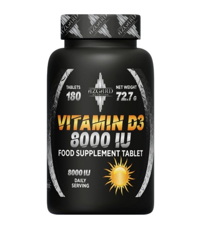 VITAMINE D3 8000 UI (180 CAPS) - AZGARD NUTRITION